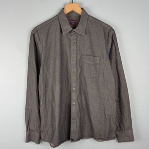 Untuckit Mens Large Gray Long Sleeve Button Up Pocket Dress Shirt